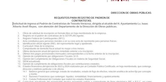 REQUISITOS PARA REGISTRO DE PADRON DE CONTRATISTAS – 2025